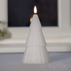 STAR TRADING LED-lys Flamme Grany, hvid, 18 cm, ægte voks, batteridrevet