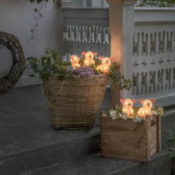 LED-lysfigur gris, sæt med 5 som en kæde, pink^Konstsmide Season Sale