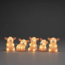 LED-lysfigur gris, sæt med 5 som en kæde, pink^Konstsmide Season Sale