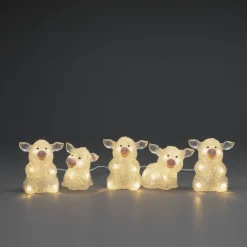 LED-lysfigur gris, sæt med 5 som kæde, klar^Konstsmide Season Outlet