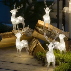 LED-lysfigurer af rensdyr til udendørs brug, sæt med 5 stk^Konstsmide Christmas Sale