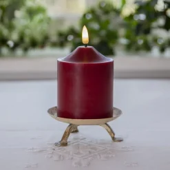 LED-lysflamme, højde 12 cm, rød ægte voks, batteridrevet^STAR TRADING New