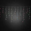 Konstsmide Christmas LED-lysforhæng isregn, kulørte kugler, 200-flg.