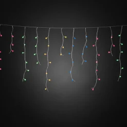 Konstsmide Christmas LED-lysforhæng isregn, kulørte kugler, 200-flg.