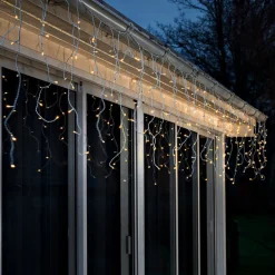Konstsmide Christmas LED-lysgardin ice rain amber white 5m