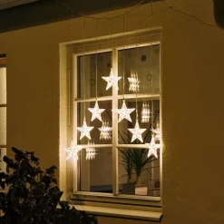 Konstsmide Christmas Dekorationsbelysning|Julepynt>LED-lysgardin med 7 stjerner, varm hvid