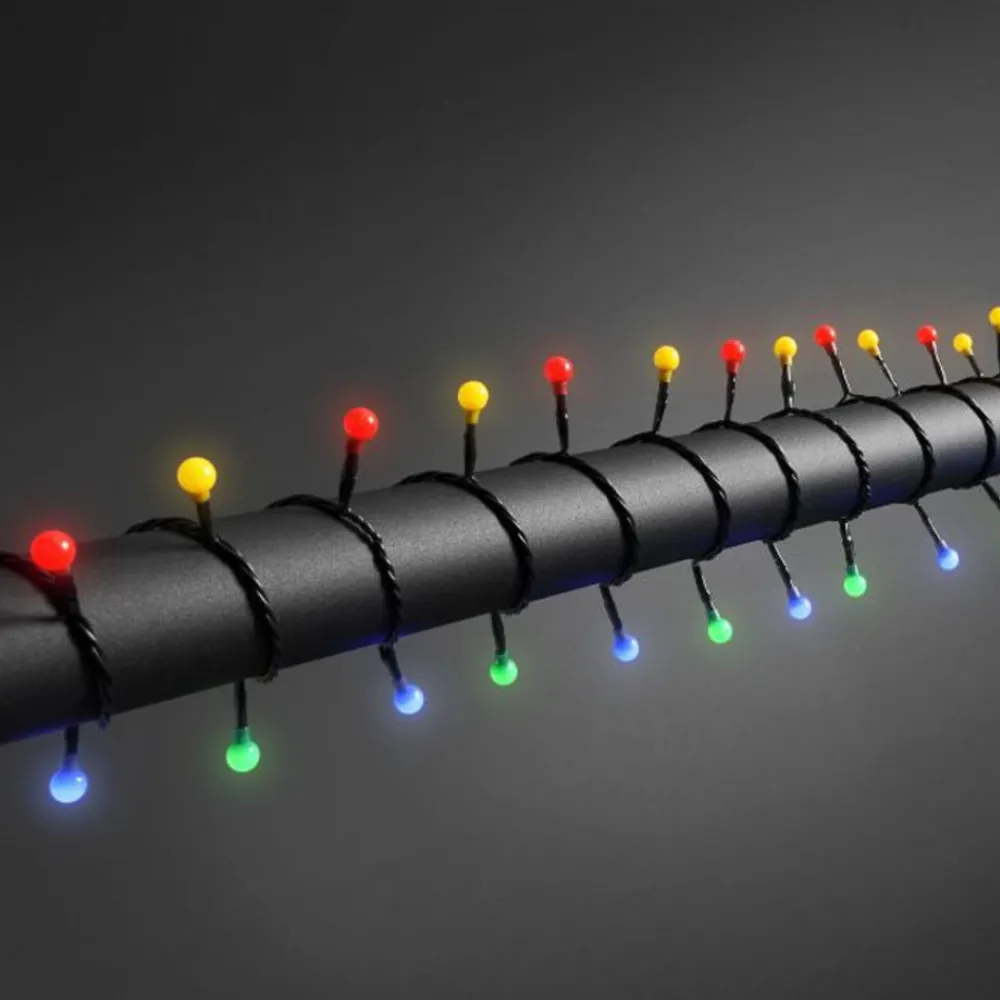 Konstsmide Christmas LED-lyskæde 160 lk, 12,72m udendørs brug, farverig
