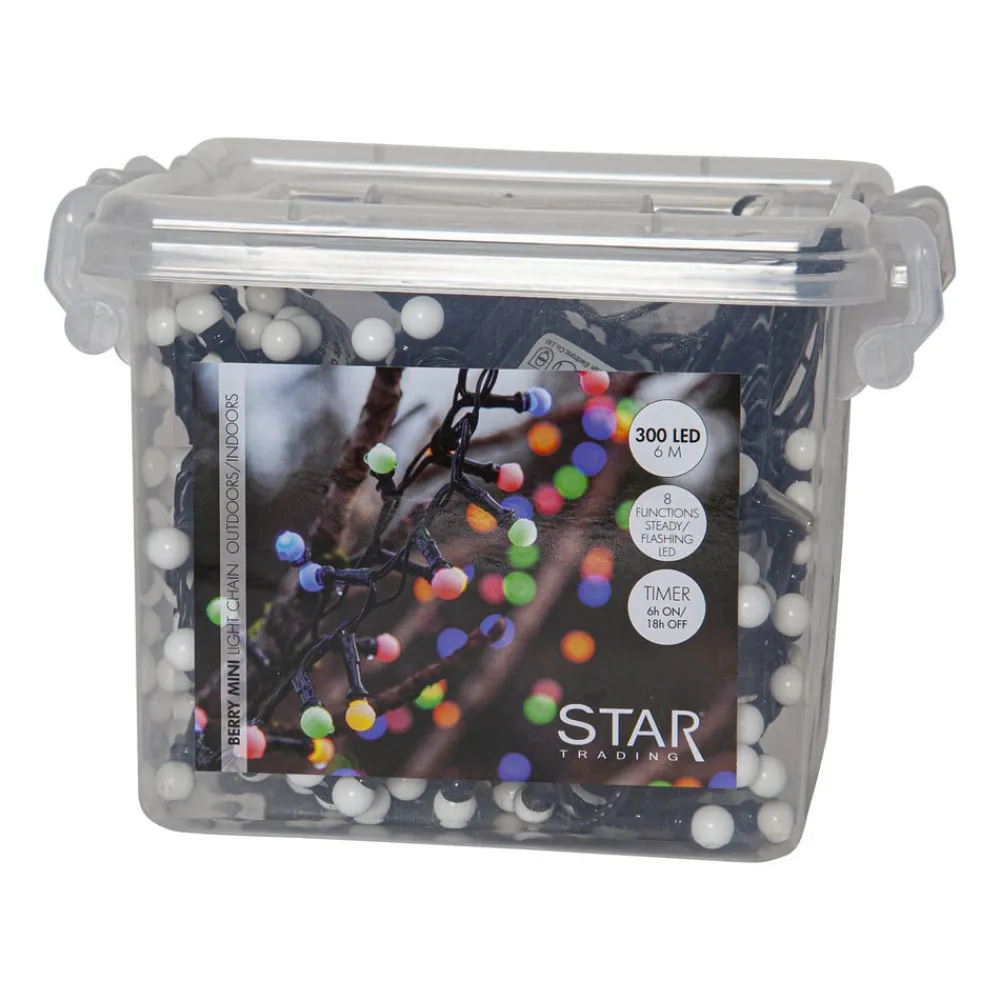 STAR TRADING Dekorationsbelysning>LED-lyskæde Berry Mini med timerfunktion farverige