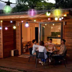 Näve LED-lyskæde CADENA, RGB, sort, 10 lyskilder, 10 m