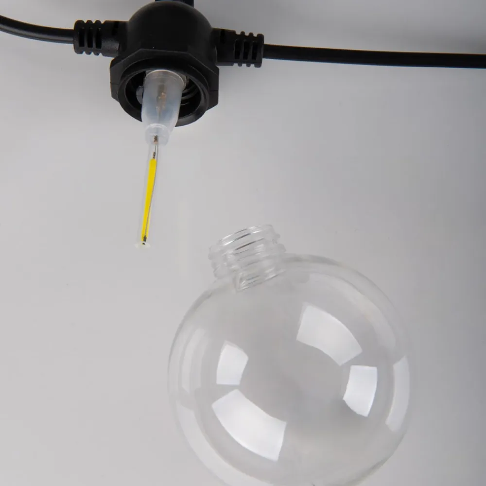 Näve LED-lyskæde CADENA, RGB, sort, 10 lyskilder, 10 m