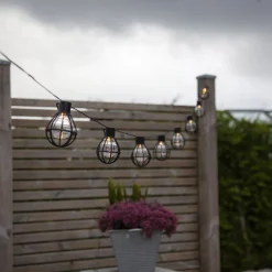 STAR TRADING LED-lyskæde Cage, sort/gennemsigtig