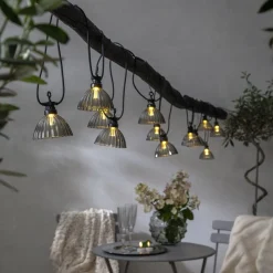 LED-lyskæde Circus Shade med 12 skærme grå^STAR TRADING Online