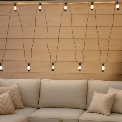 Lamkur LED-lyskæde Garlands, længde 1000 cm, sort, 10 lyskilder.