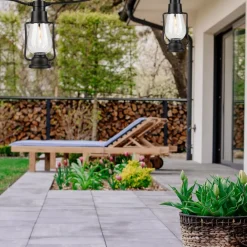 Lamkur LED-lyskæde Garlands, længde 1000 cm, sort, 10 lyskilder.