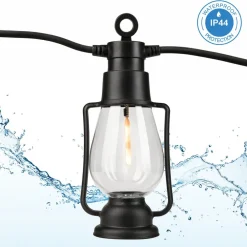 Lamkur LED-lyskæde Garlands, længde 1000 cm, sort, 10 lyskilder.