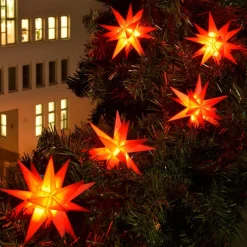 LED-lyskæde med 9 stjerner til udendørs brug, rød^STERNTALER Best