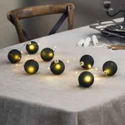 LED-lyskæder Bliss, mørkegrøn, glas, 8 lyskilder batteri^STAR TRADING Sale