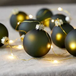 LED-lyskæder Bliss, mørkegrøn, glas, 8 lyskilder batteri^STAR TRADING Sale