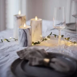 LED-lyskæder Dew Drop Flower, sølv, 140 cm, batteri^STAR TRADING Outlet