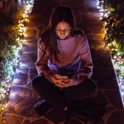 LED-lyskæder CCT, 250-fl. 20 m sort^twinkly New