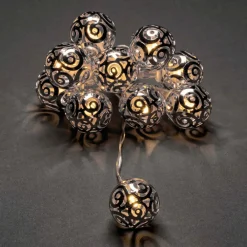 Konstsmide Christmas LED-lyskugler af metal, sølvfarvede