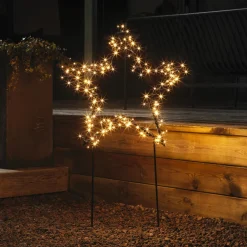 LED-metalstjerne med jordspyd, sort^Konstsmide Christmas Clearance