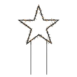 LED-metalstjerne med jordspyd, sort^Konstsmide Christmas Clearance