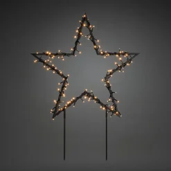 LED-metalstjerne med jordspyd, sort^Konstsmide Christmas Clearance