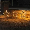 LED-metalstjerne med jordspyd, IP44, sæt/3^Konstsmide Christmas New