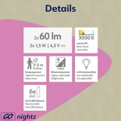 Børn Müller-Licht Natlys>LED-natlampe Nova, sensor, hvid, plast, 2-pak