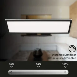 Briloner LED-panel Slim sort ultraflad CCT, 59 x 20 cm