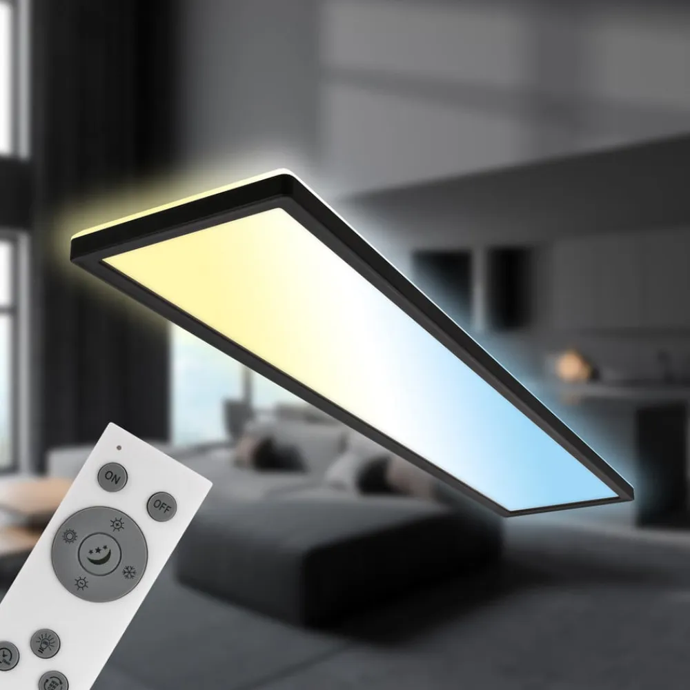 LED-panel Tava CCT, sort, 98 x 20 cm baggrundsbelysning plast^Briloner Clearance