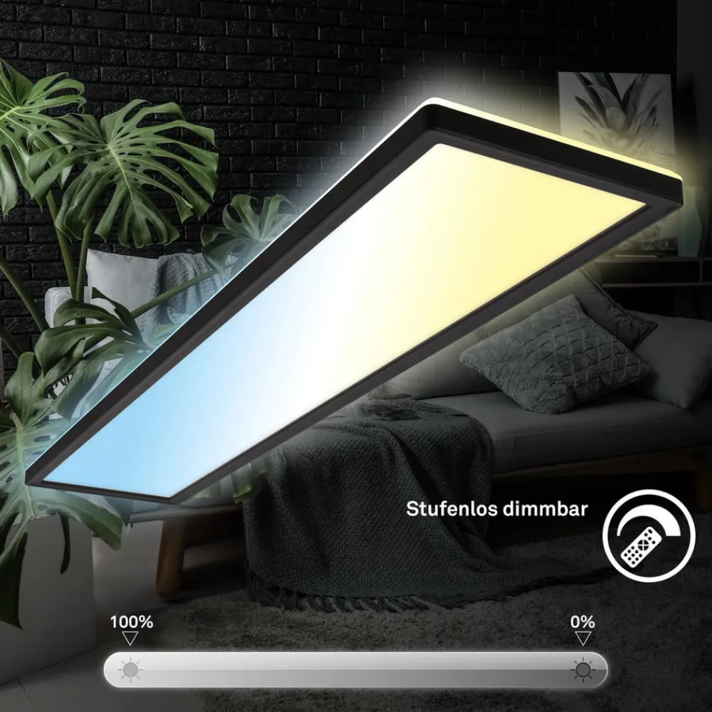 LED-panel Tava CCT, sort, 98 x 20 cm baggrundsbelysning plast^Briloner Clearance