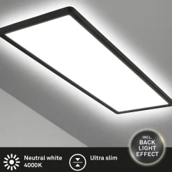LED-panel til overflademontering Slim 58x20cm on/off 4.000K sort^Briloner Sale