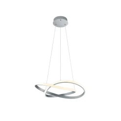 Reality Leuchten LED-pendel Course, mat nikkel, 3.000 K, Ø 60 cm, metal