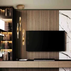 LED-pendel Twist, 3-l. Aluminium, metal, akryl, guldfarvet^Schuller Valencia