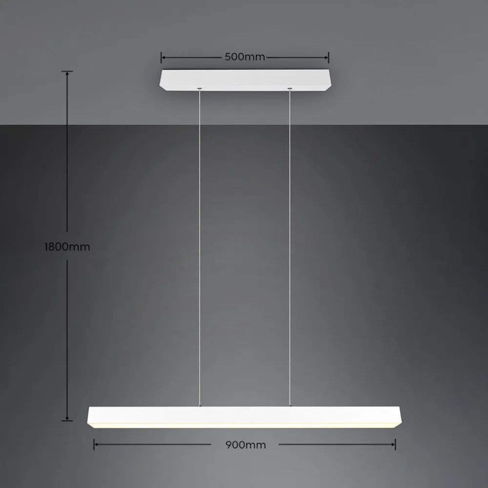Trio Lighting Skinnesystem>LED-pendellampe Paros DUOline, bjælke, hvid mat