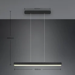 LED-pendellampe Paros DUOline, bjælke, sort^Trio Lighting New