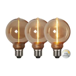 LED-pære DecoLED One G80 E27 2 W amber 1.800K 3-trins^STAR TRADING Outlet