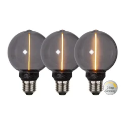 STAR TRADING LED-pære DecoLED One G80 E27 2W sort 1800K 3-trins