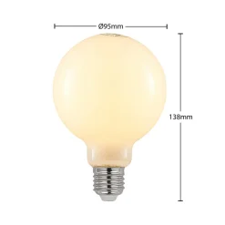LED-pære E27 4 W 2.700 K G95 globe dæmpes opal, 2^Arcchio Discount