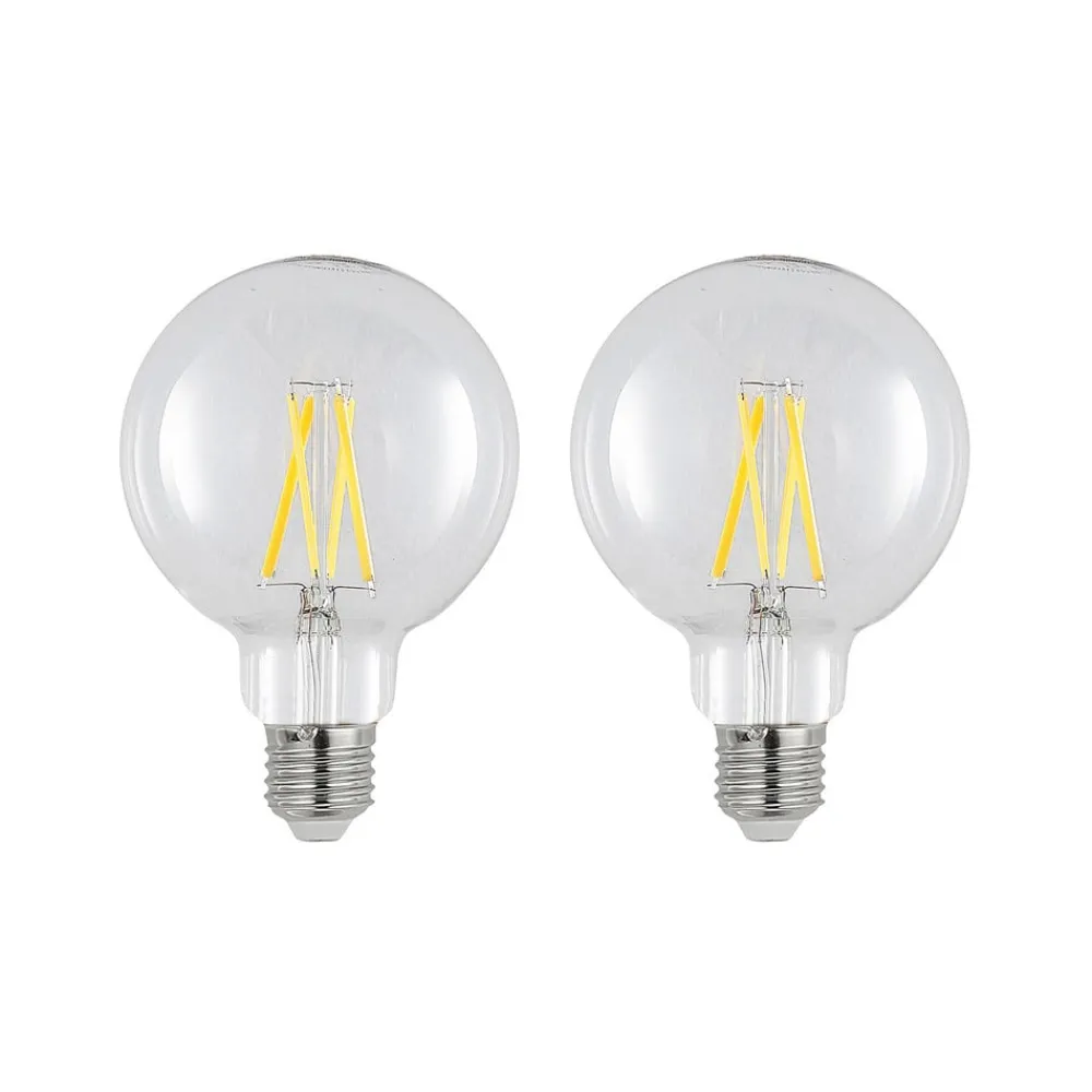 Arcchio Filament Pære|Led Pærer>LED-pære E27 8 W 2.700 K G95 globe klar 2 stk