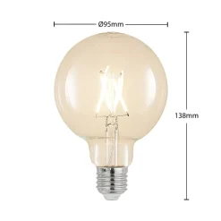 Arcchio LED-pære E27 4 W 2.700 K G95 globe klar 3 stk