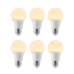 Arcchio LED-pære E27 A60 8 W 3.000 K opal, sæt med 6 stk