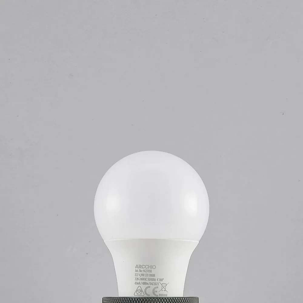 Arcchio LED-pære E27 A60 4,9 W 3.000 K opal, sæt m. 3 stk