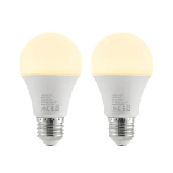 Arcchio LED-pære E27 A60 9,5 W 3.000 K opal, sæt med 2 stk