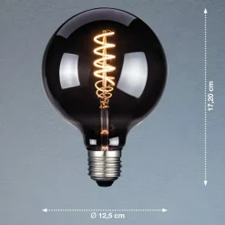 LED-pære, E27, G125, røgfarvet, 4 W, 1800 K, 60 lm^FH Lighting Hot