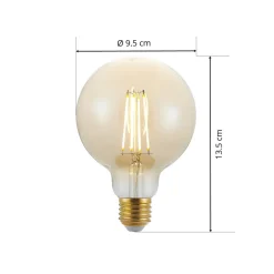 LED-pære E27 G95 6,5W 2.500K ravfarvet 3-trins dæmpbar^Arcchio Sale