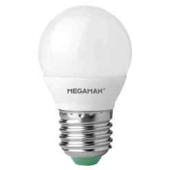 LED-pære E27 Miniglobe 5,5W, varmhvid^MEGAMAN New