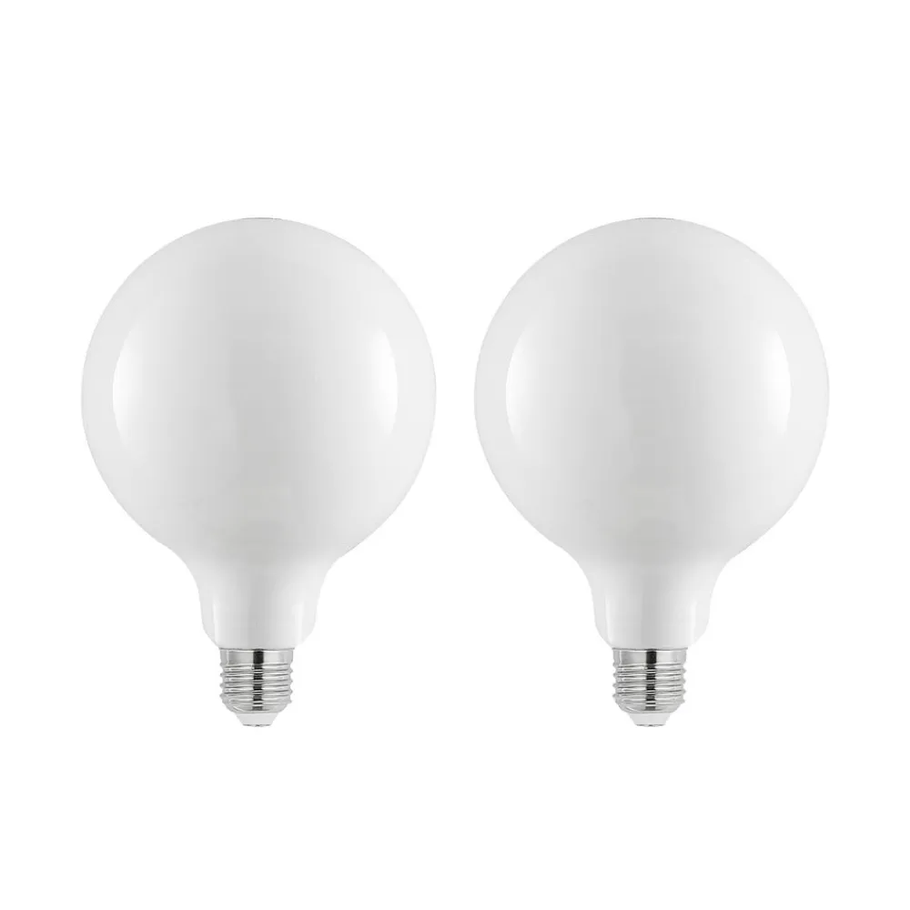 Arcchio LED-pære E27 6W 2.700 K G125 kan dæmpes opal 2 stk